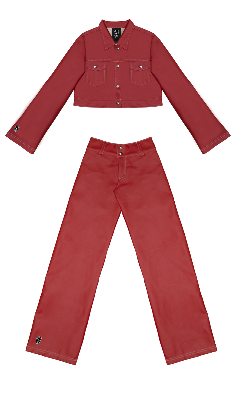 LEATHER SUIT - CHERRY RED - FEMALE